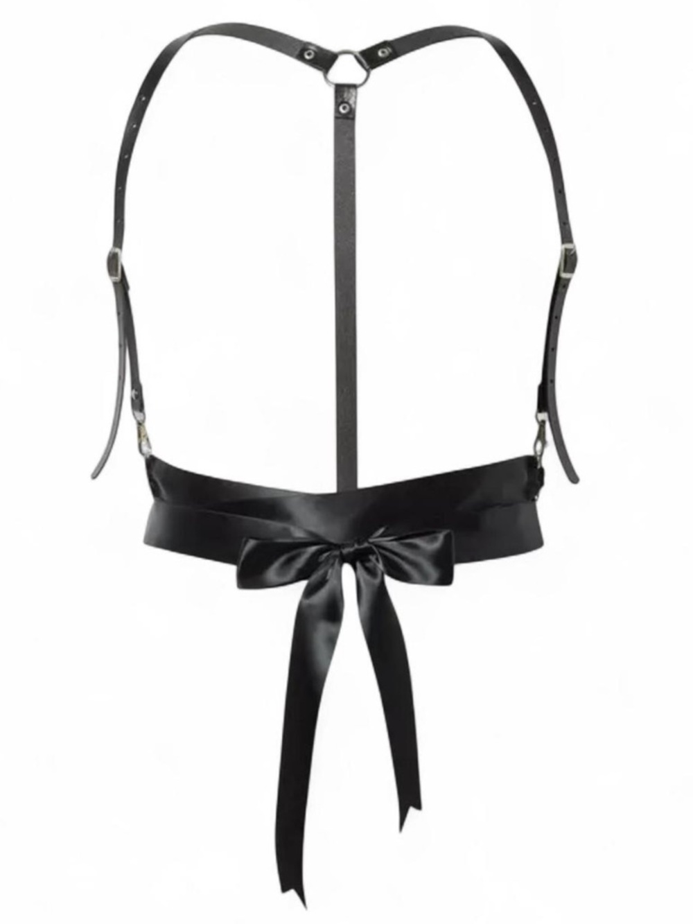 SOLD-NWT Torrid Nightfall Plus Size 2x Black Faux Leather Ribbon Harness